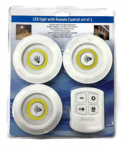Pack de 3 luces LED con mando