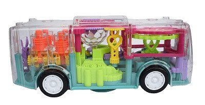 Autobús de juguete transparente