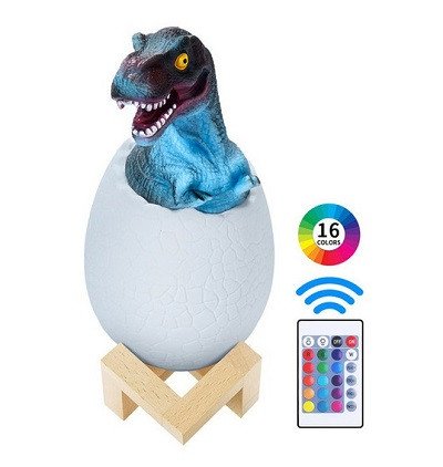Lámpara huevo de dinosaurio
