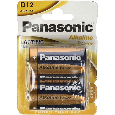 Blíster 2 pilas D alcalinas Panasonic