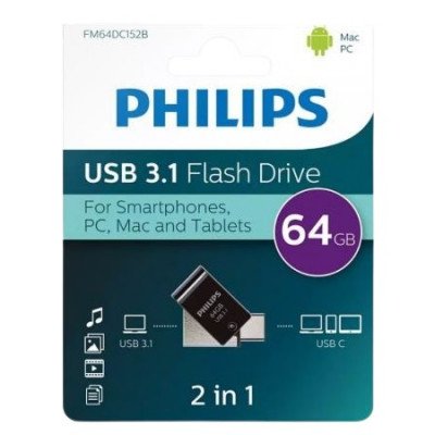USB Pen Drive 2 en 1 64GB